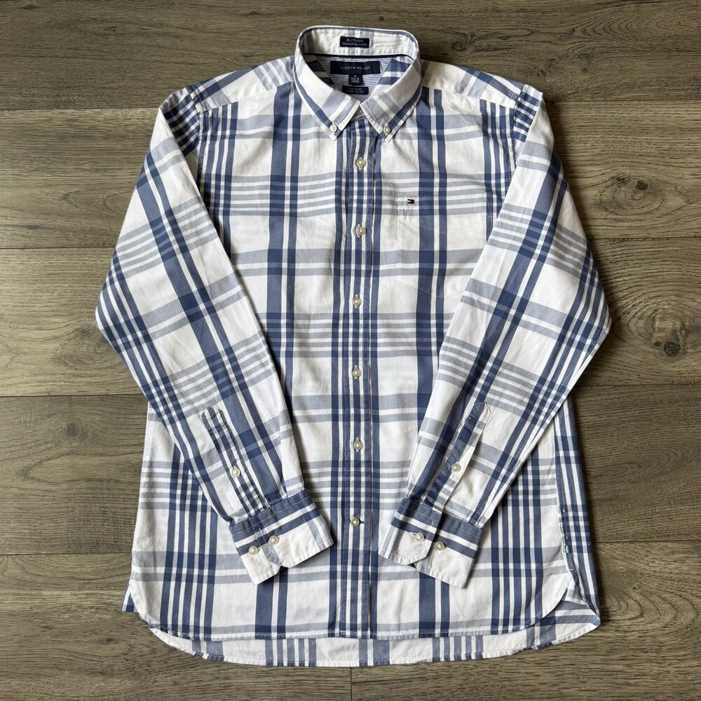 Tommy Hilfiger 80’s 2-Ply Plaid Button Down Shirt - Size Medium